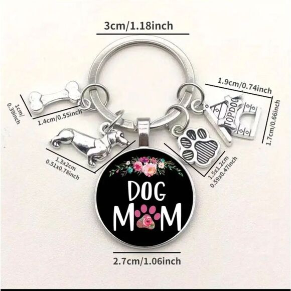 3 for $26 - Paw Print Dog MOM Keychain Bag Charm  - Picture 2 of 2